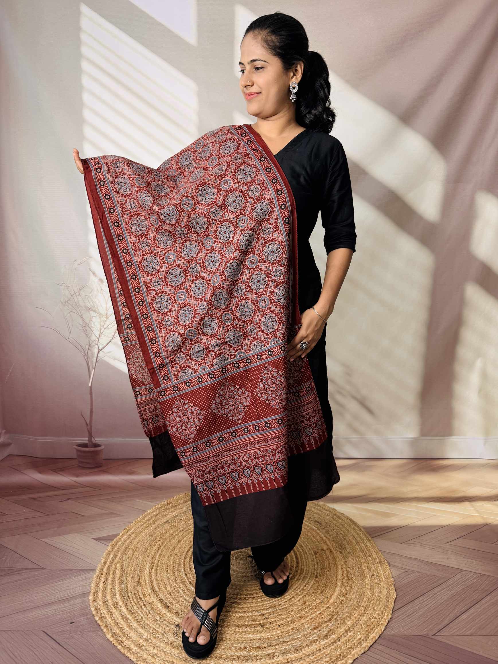 Ajrakh Print Pure Cotton Stole