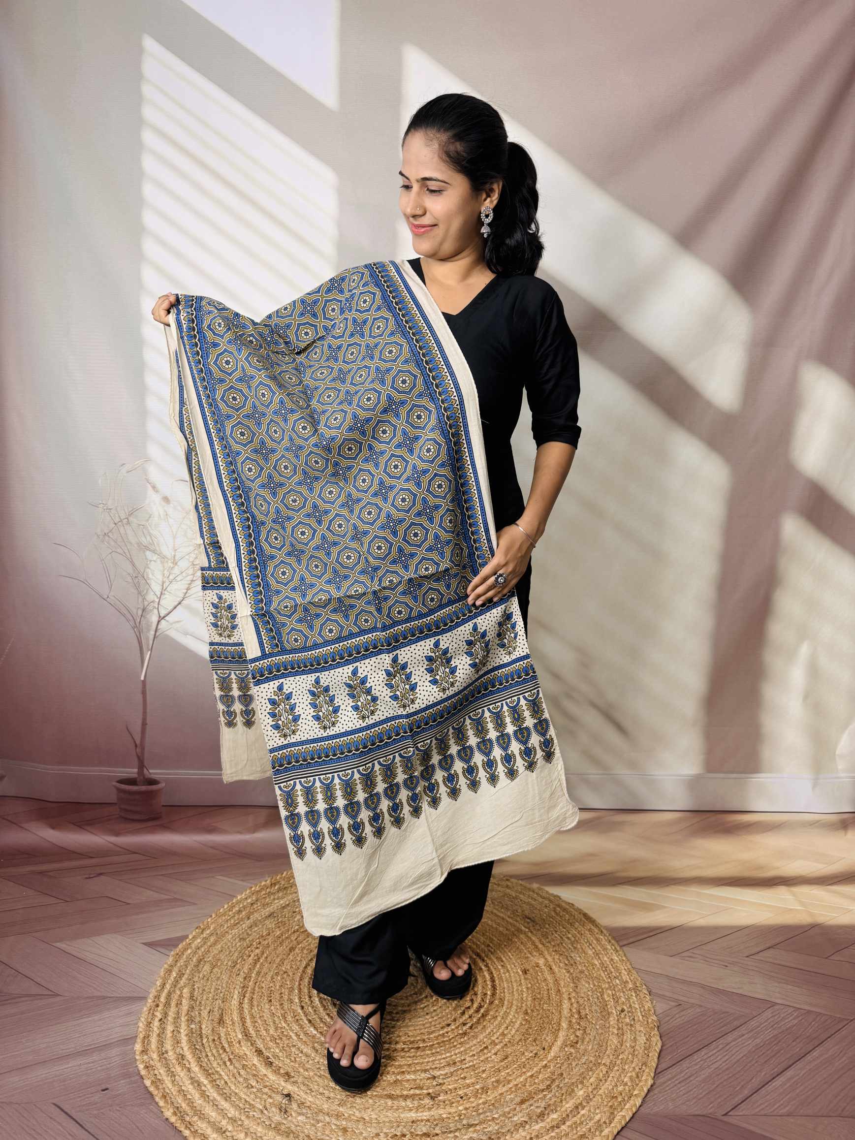 Ajrakh Print Pure Cotton Stole