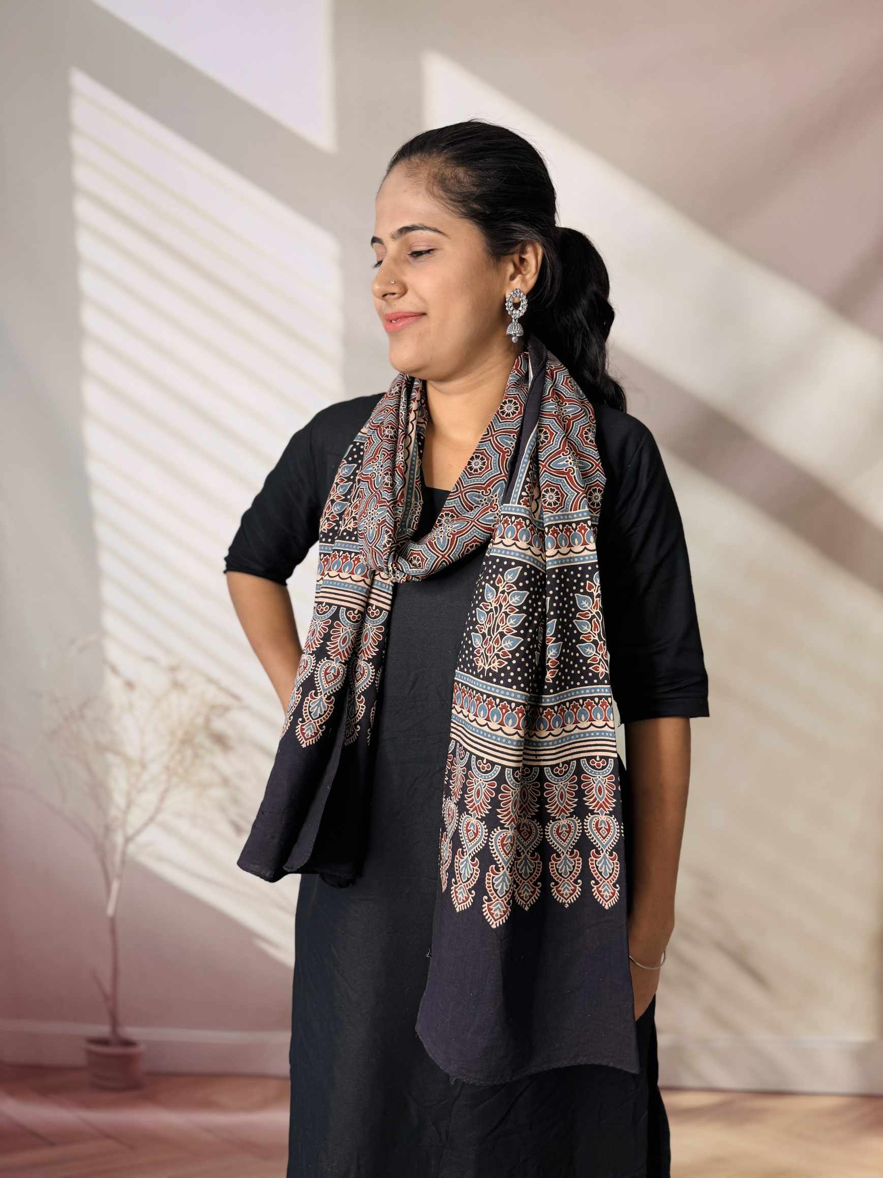 Ajrakh Print Pure Cotton Stole