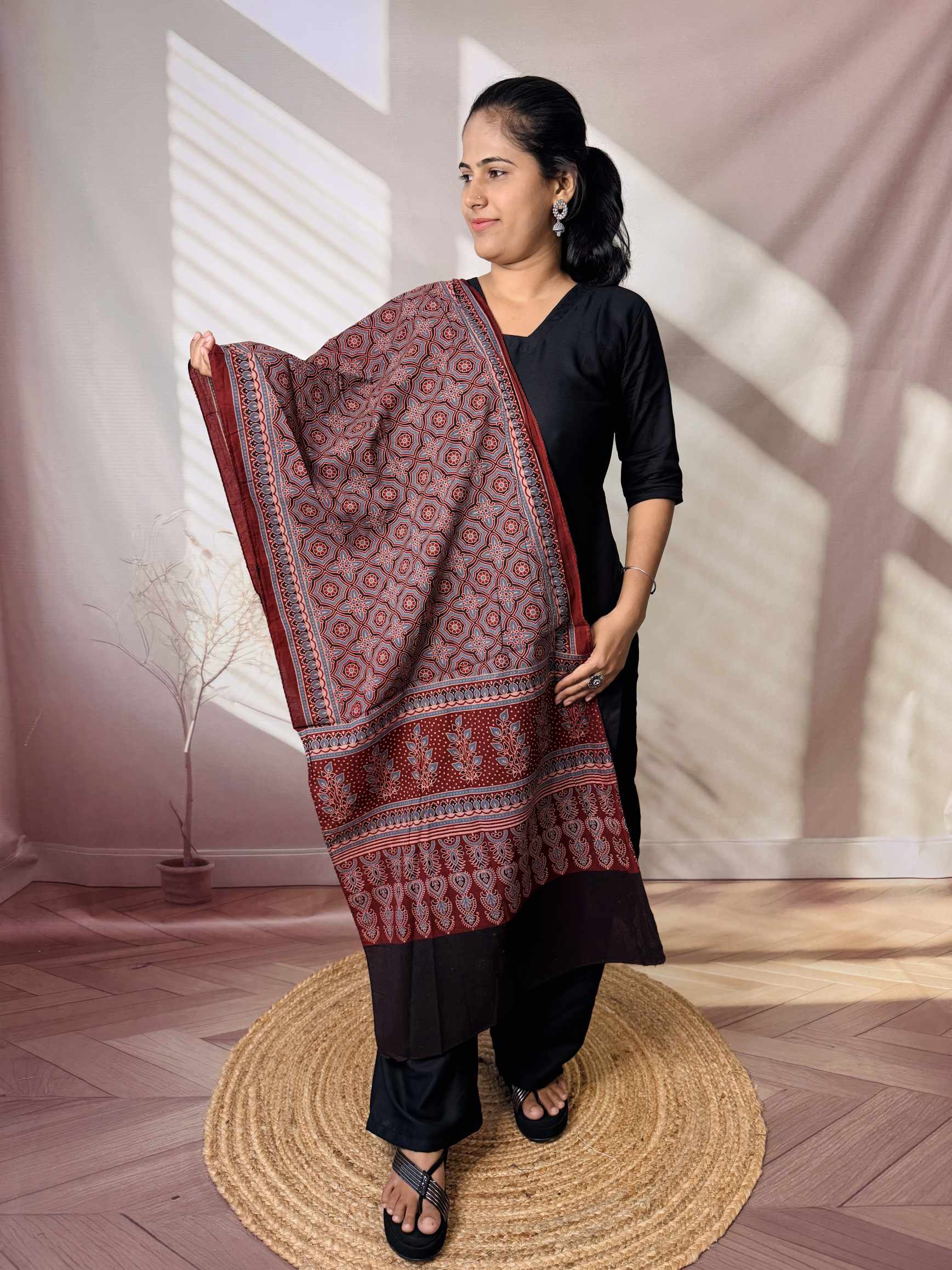 Ajrakh Print Pure Cotton Stole