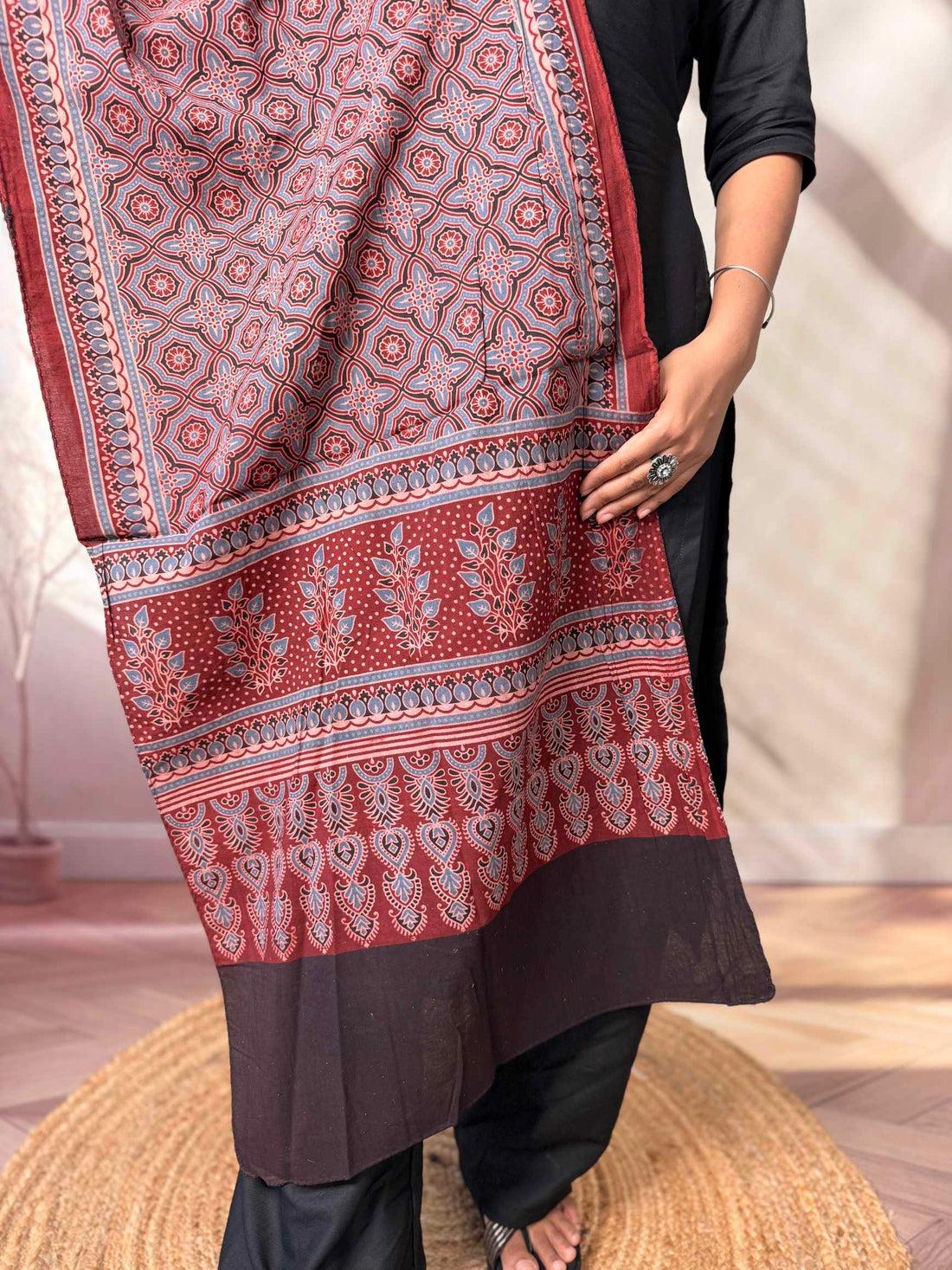 Ajrakh Print Pure Cotton Stole
