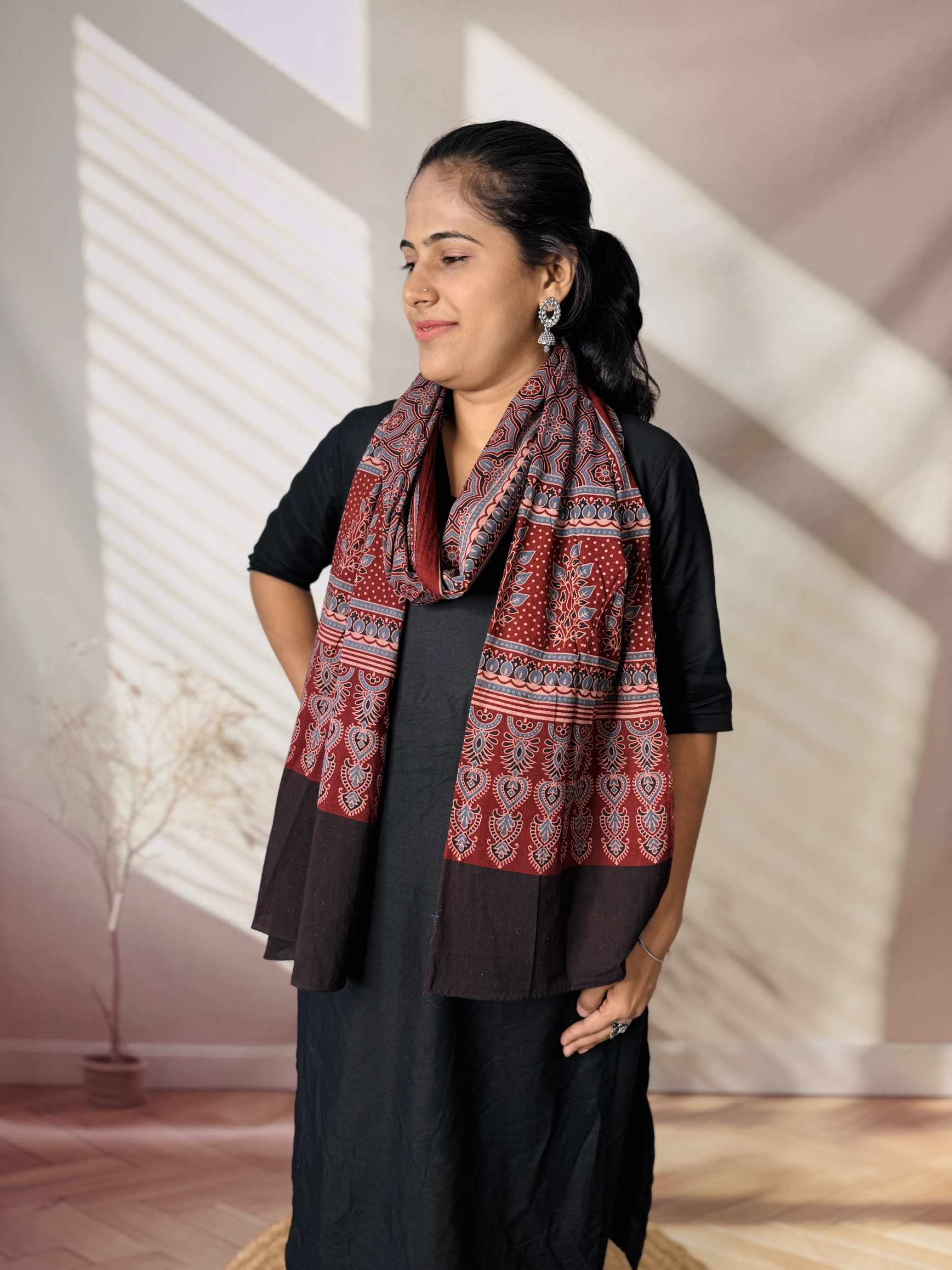 Ajrakh Print Pure Cotton Stole