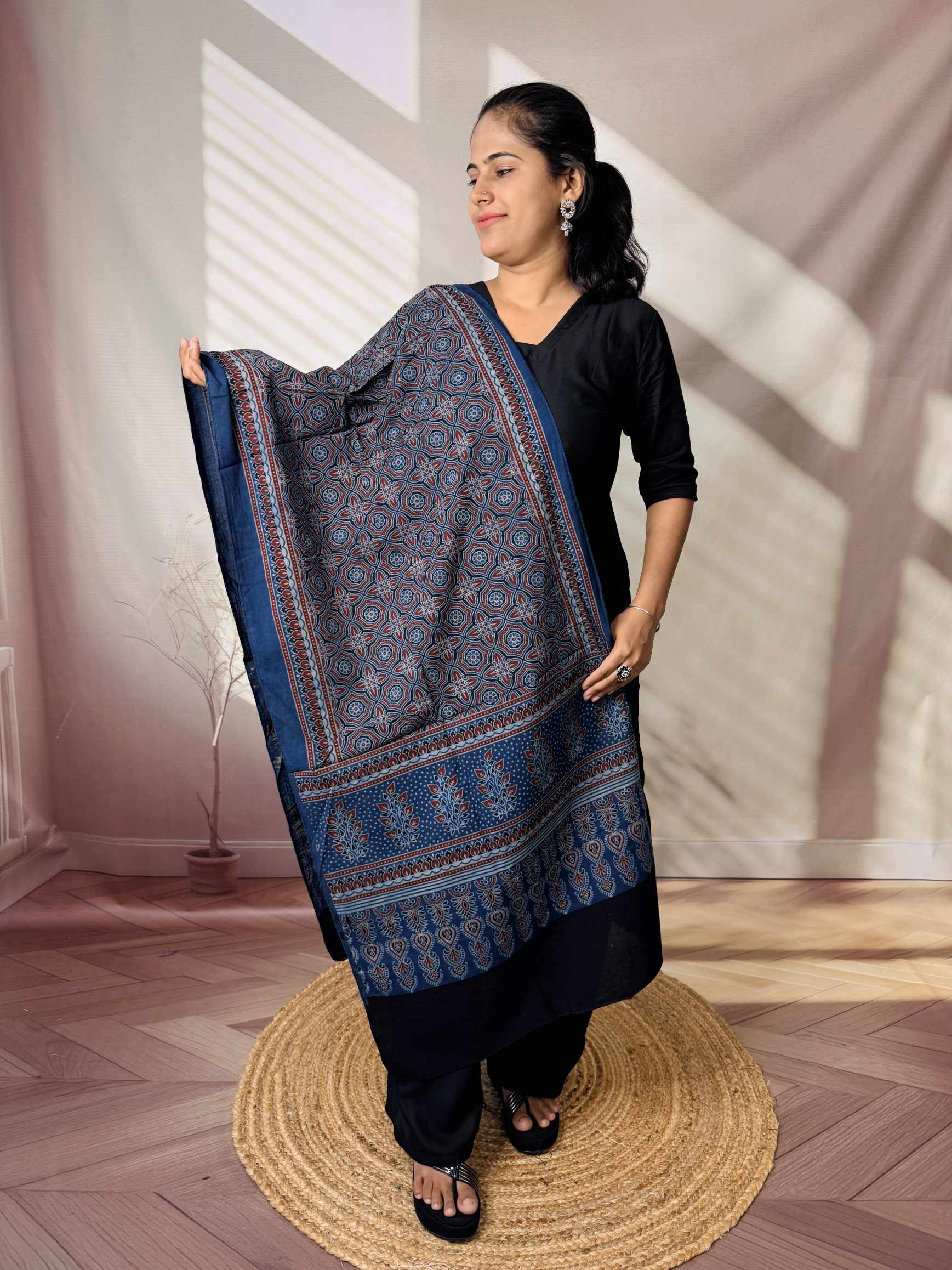 Ajrakh Print Pure Cotton Stole
