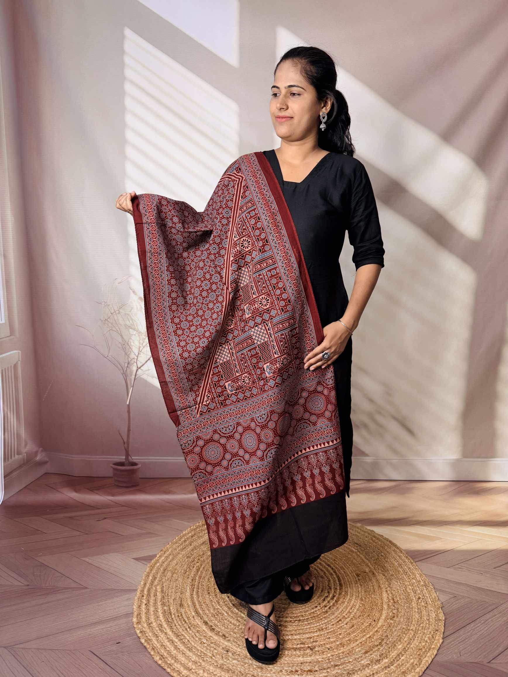 Ajrakh Print Pure Cotton Stole