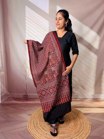 Ajrakh Print Pure Cotton Stole