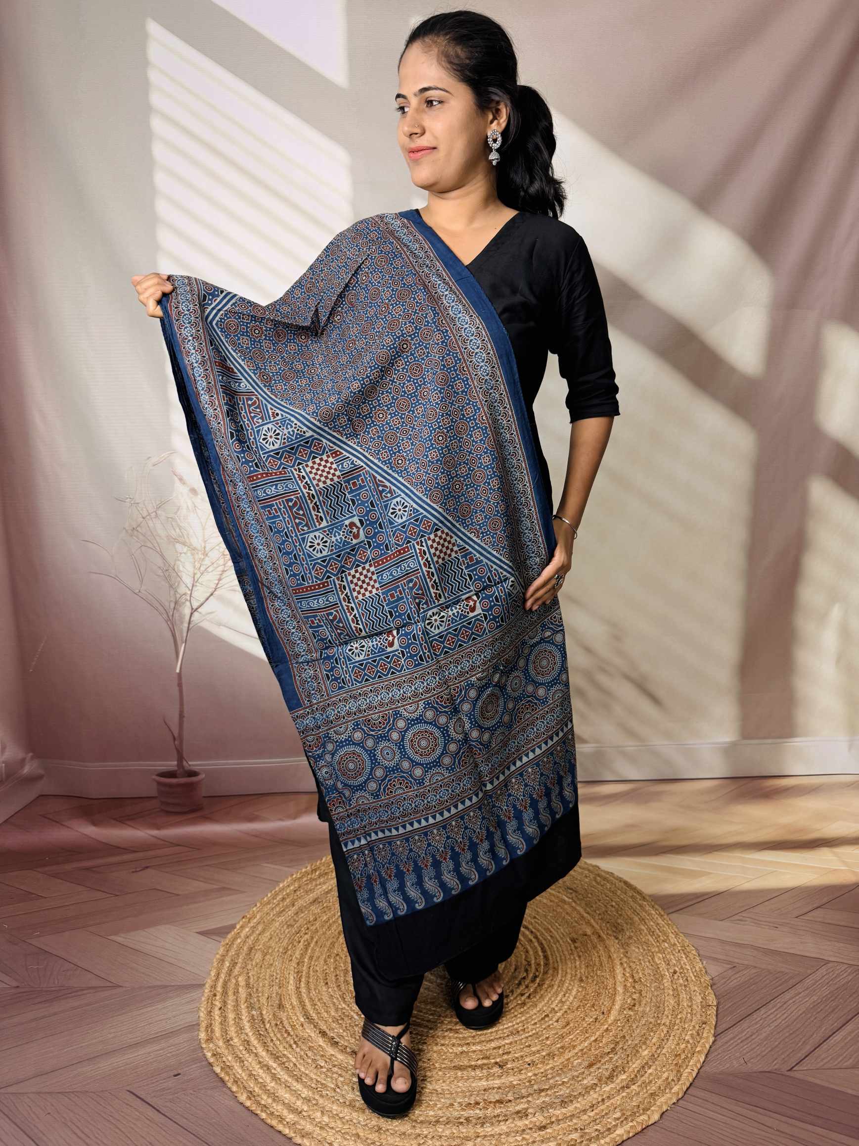 Ajrakh Print Pure Cotton Stole