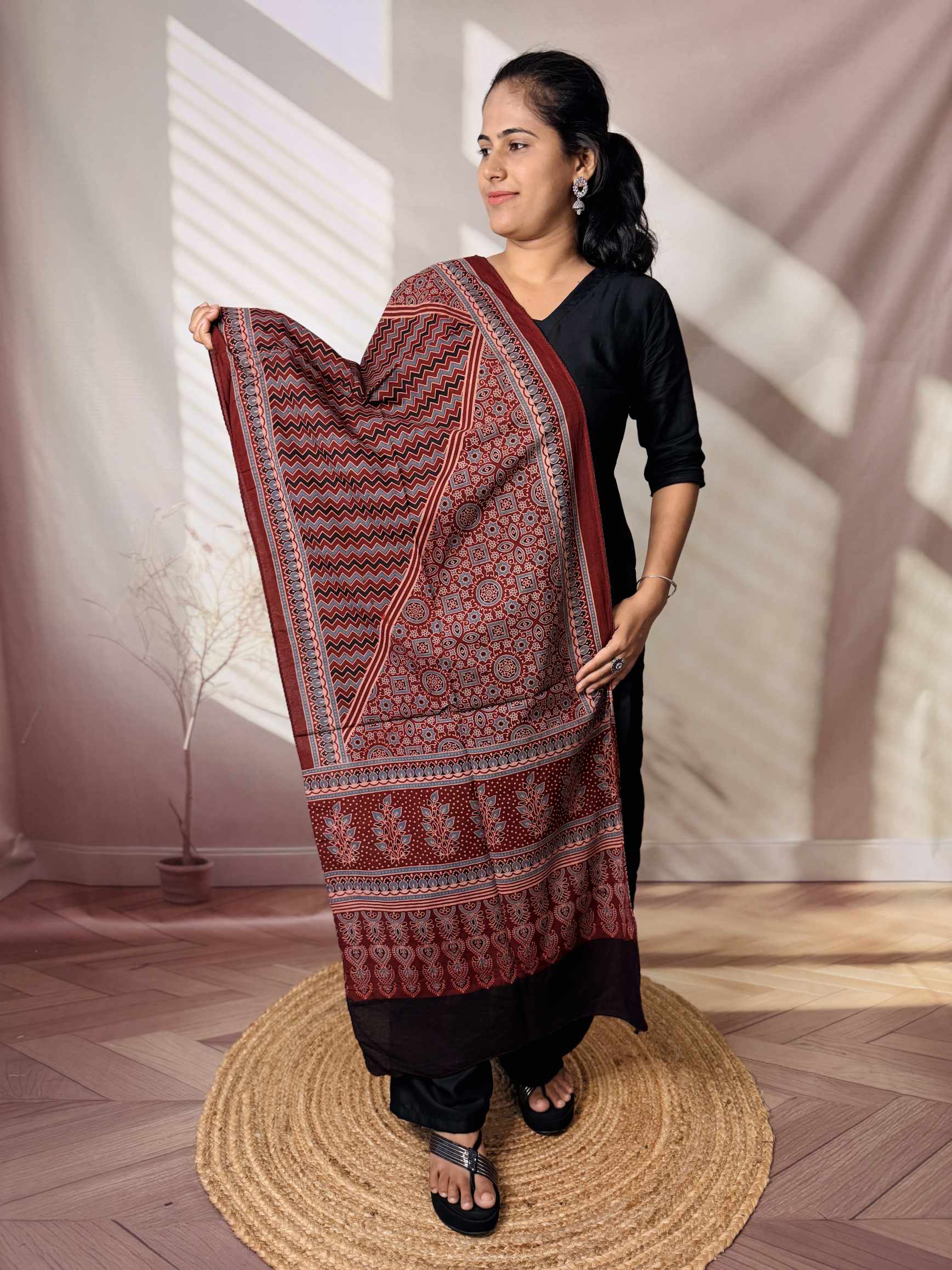 Ajrakh Print Pure Cotton Stole