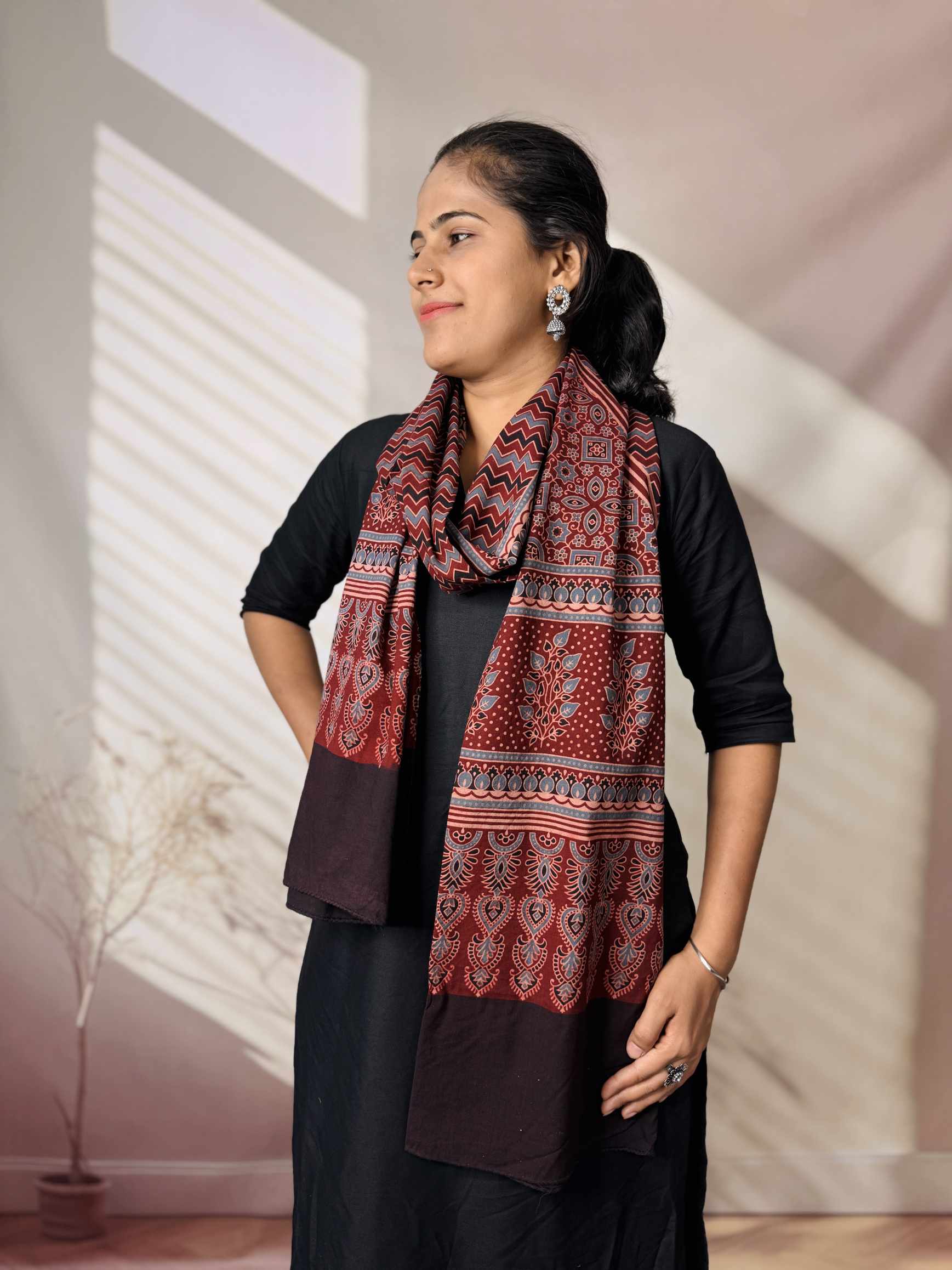 Ajrakh Print Pure Cotton Stole