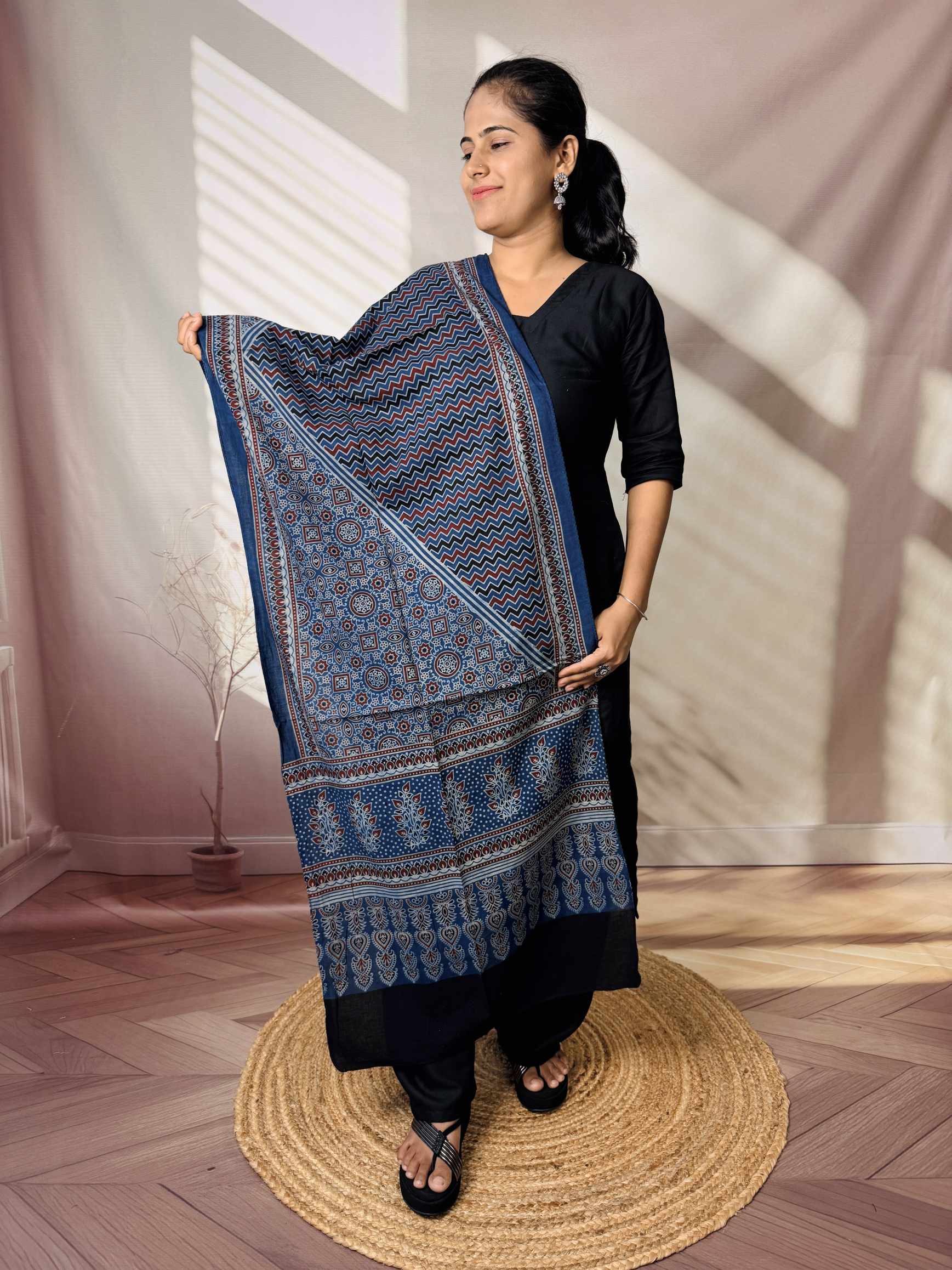 Ajrakh Print Pure Cotton Stole