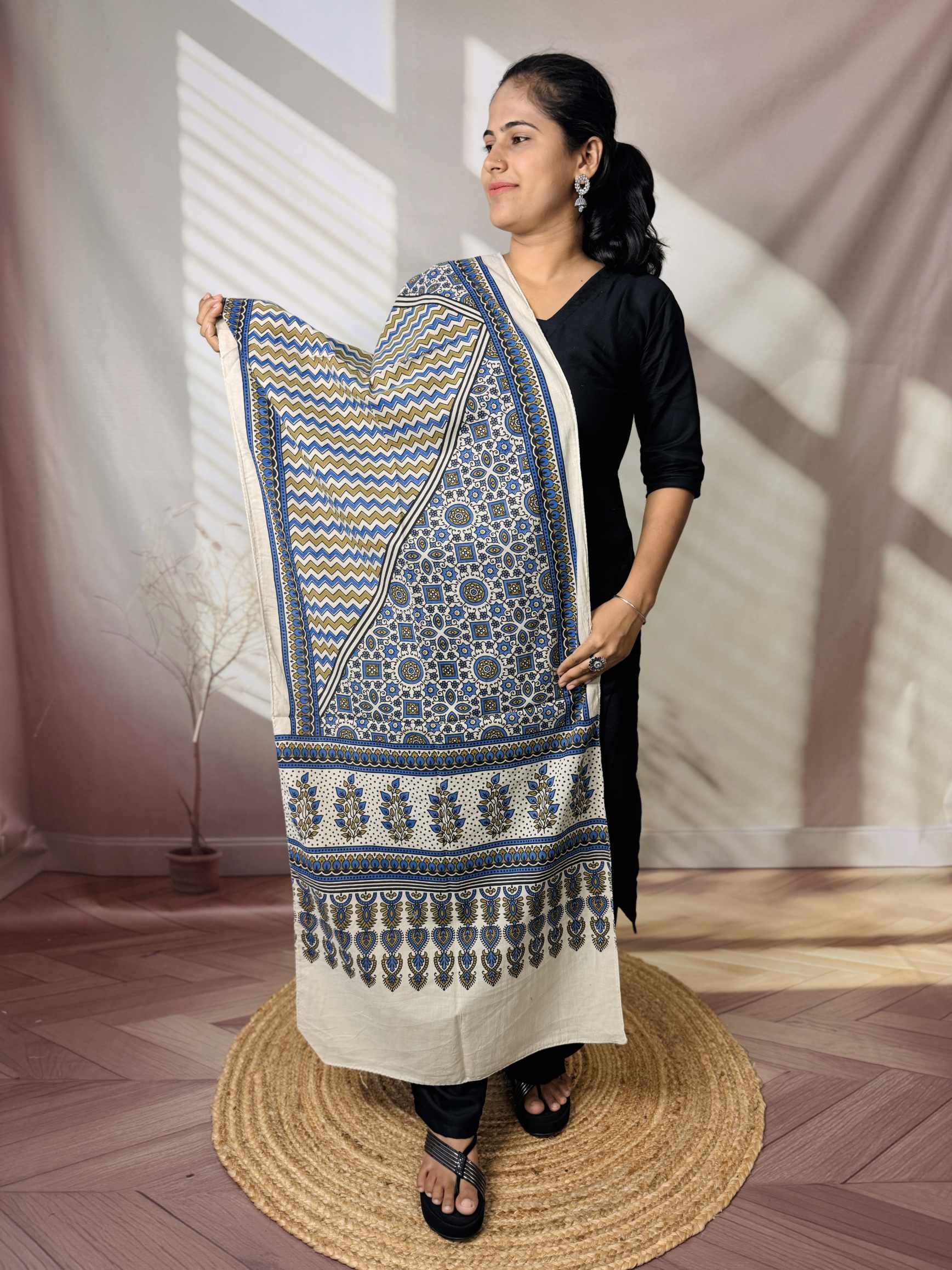 Ajrakh Print Pure Cotton Stole