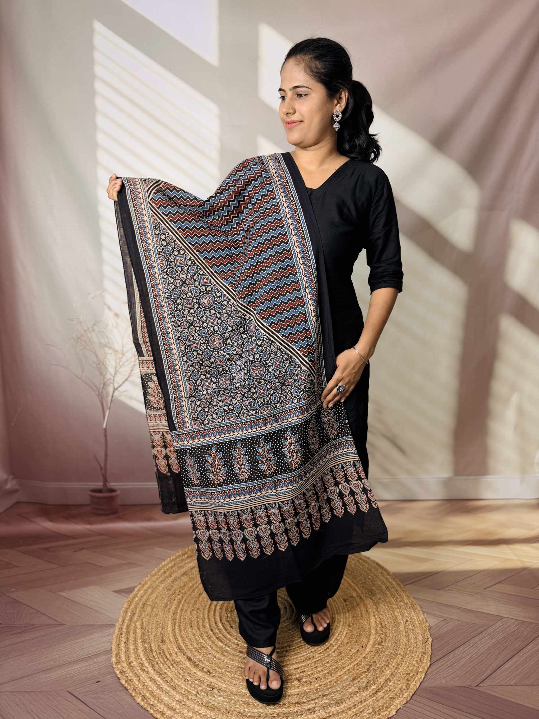 Ajrakh Print Pure Cotton Stole