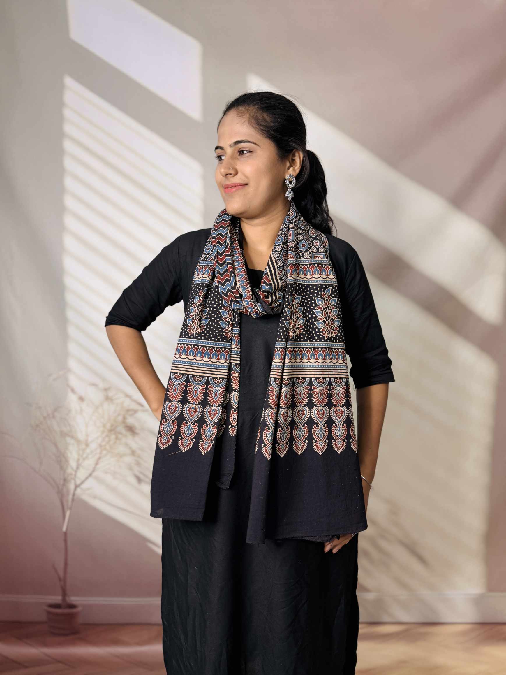Ajrakh Print Pure Cotton Stole
