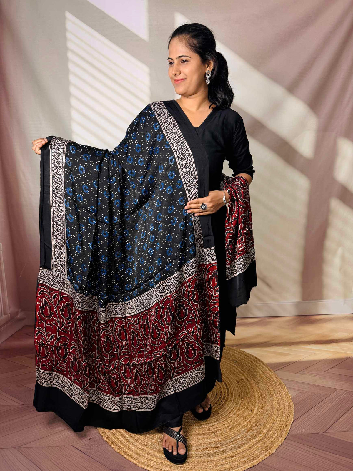 Ajarakh Modal Silk Dupatta