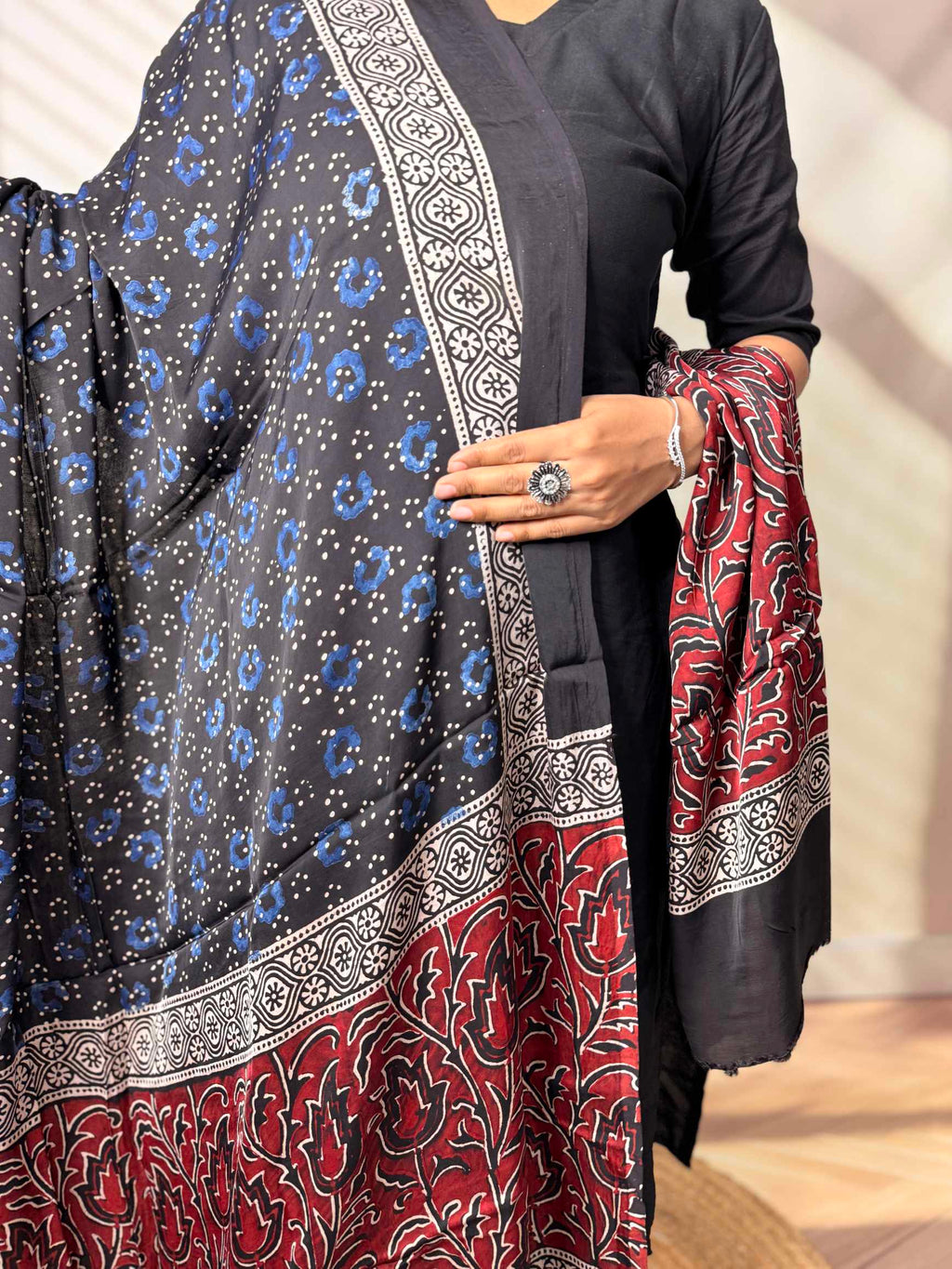 Ajarakh Modal Silk Dupatta