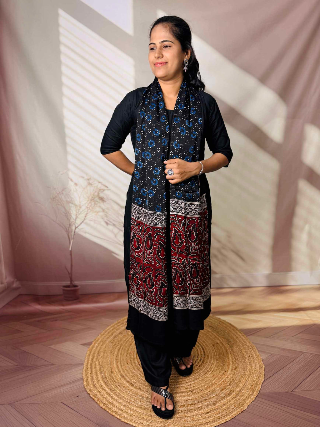 Ajarakh Modal Silk Dupatta