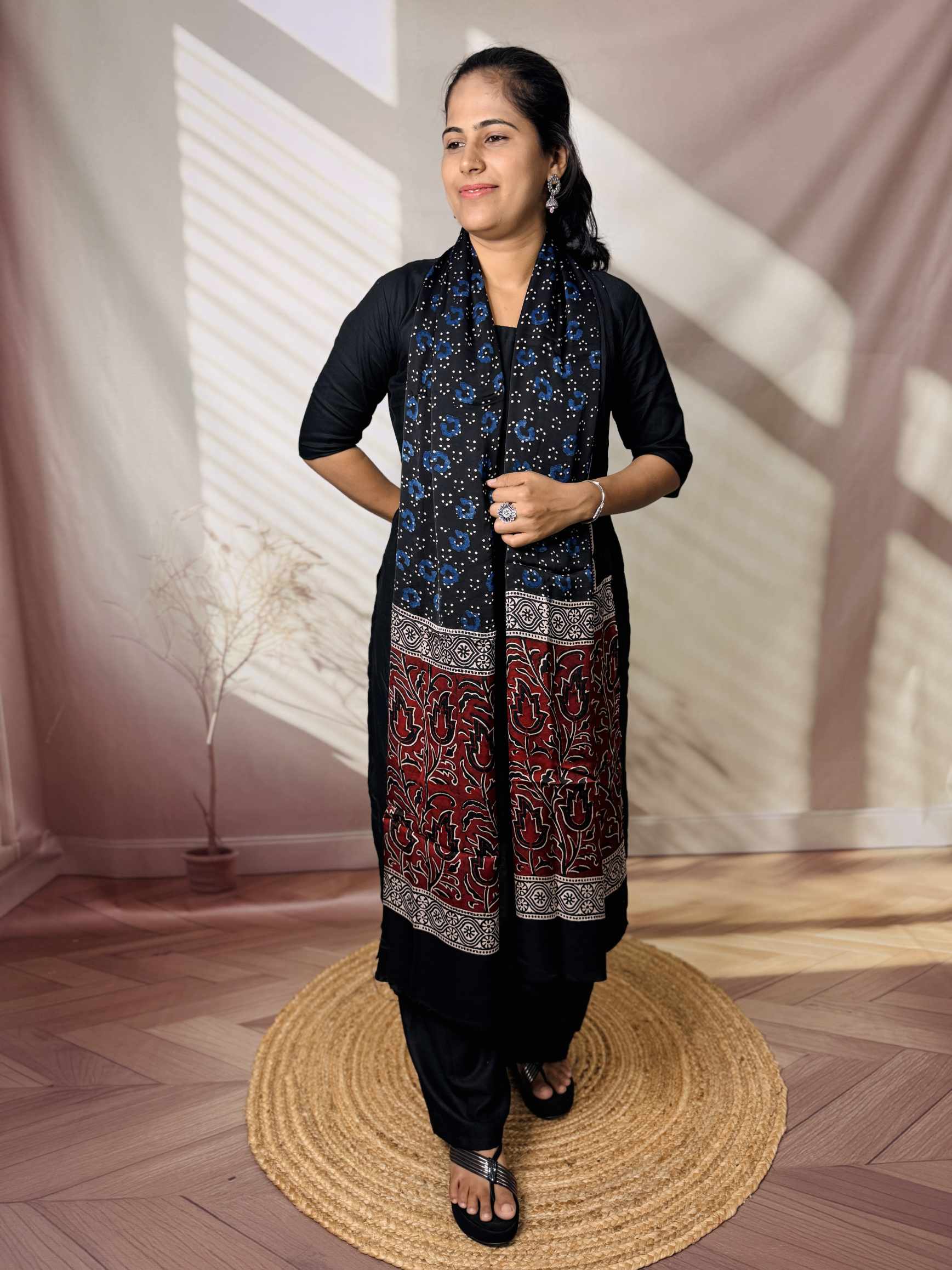Ajarakh Modal Silk Dupatta