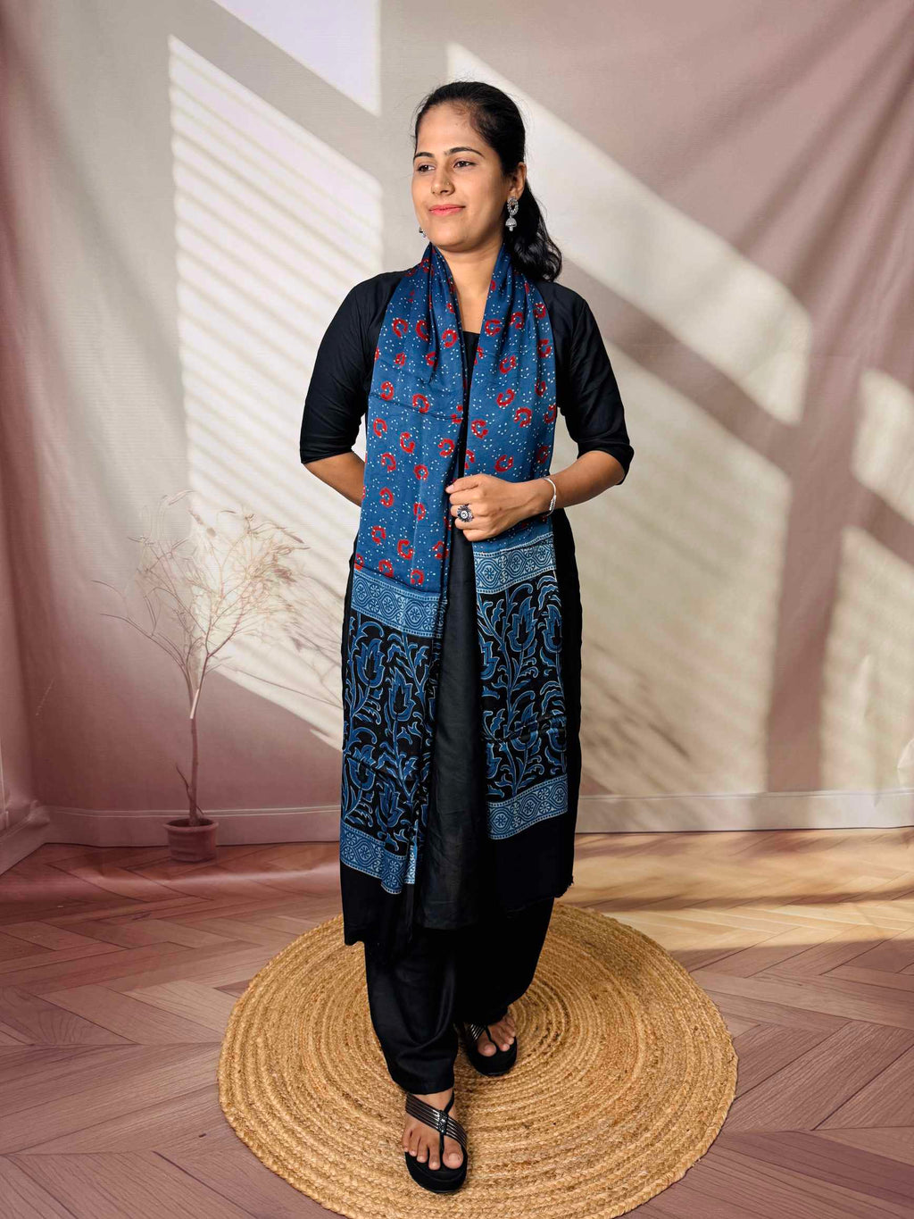 Ajarakh Modal Silk Dupatta