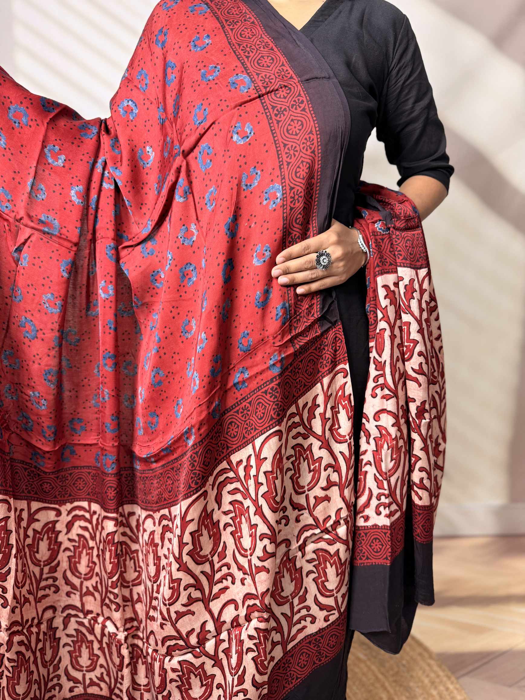 Ajarakh Modal Silk Dupatta