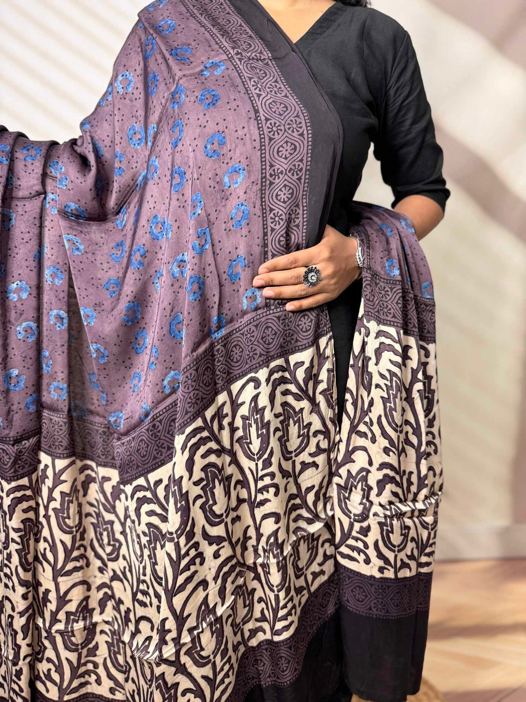 Ajarakh Modal Silk Dupatta