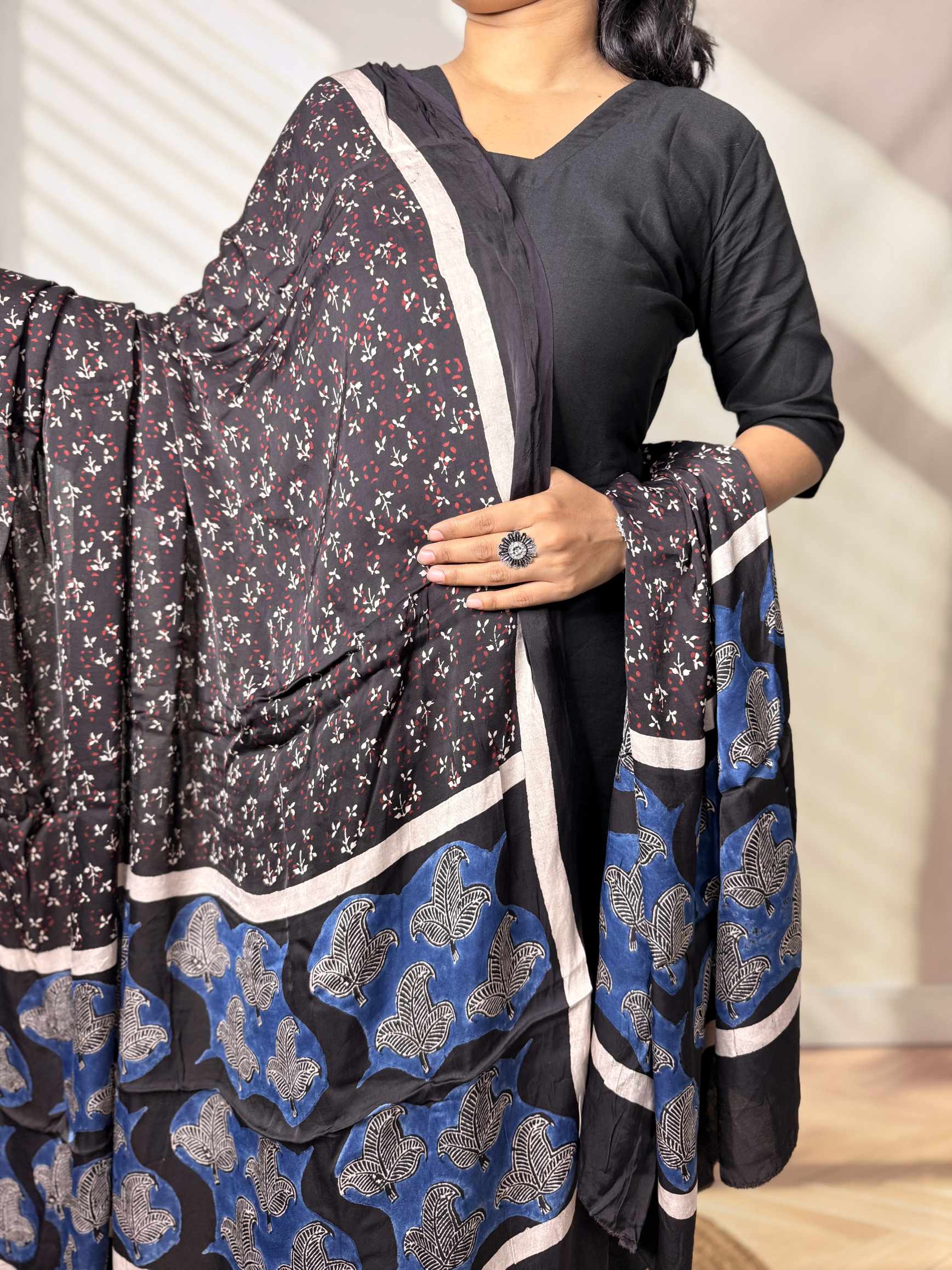 Ajarakh Modal Silk Dupatta