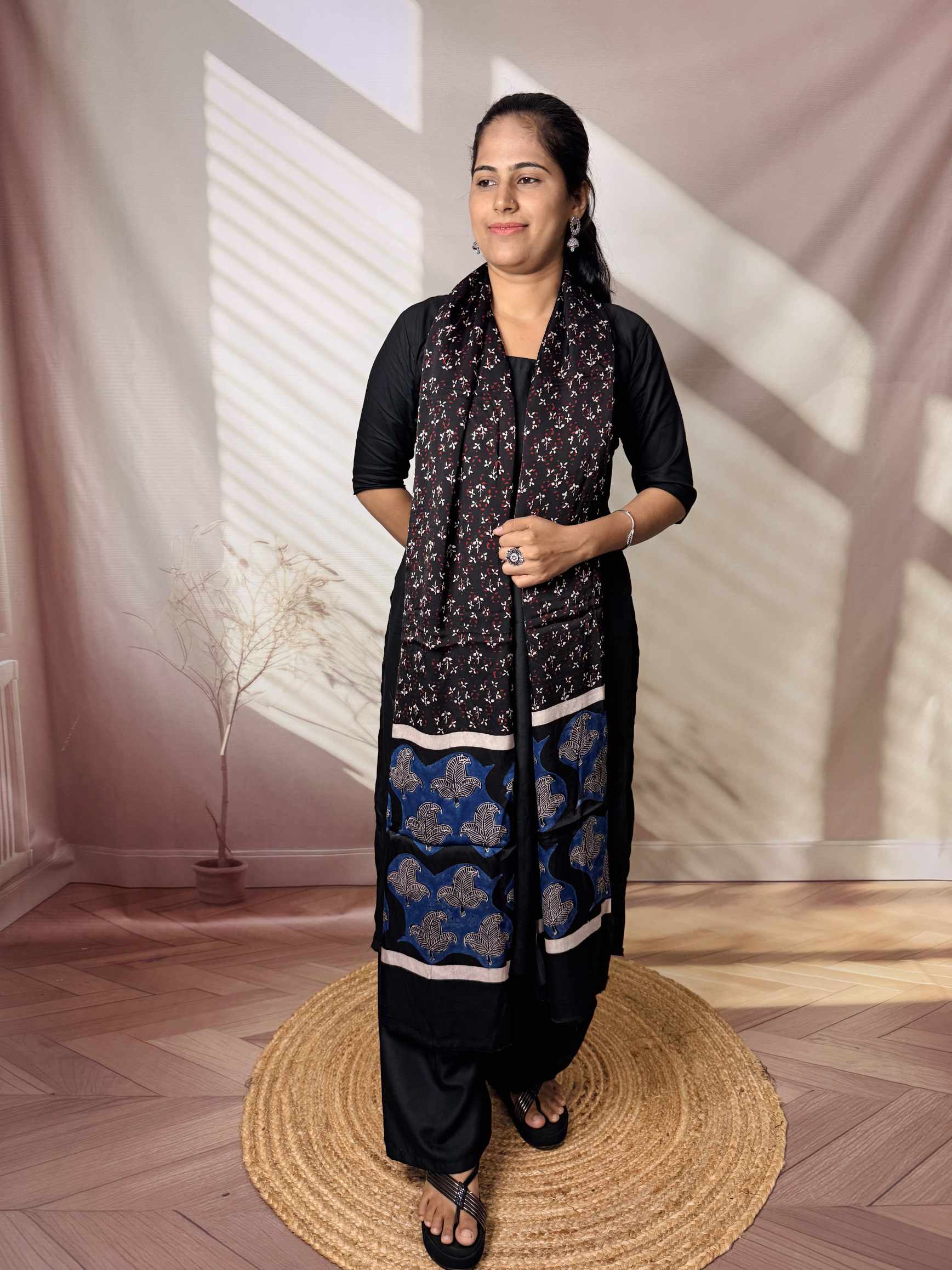 Ajarakh Modal Silk Dupatta