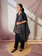 Ajarakh Soft Cotton Tassel Shrug