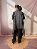 Ajarakh Soft Cotton Tassel Shrug
