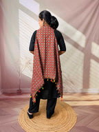 Ajarakh Soft Cotton Tassel Shrug