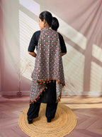 Ajarakh Soft Cotton Tassel Shrug