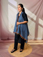 Ajarakh Soft Cotton Tassel Shrug