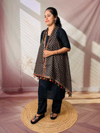 Ajarakh Soft Cotton Tassel Shrug