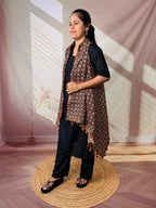 Ajarakh Soft Cotton Tassel Shrug