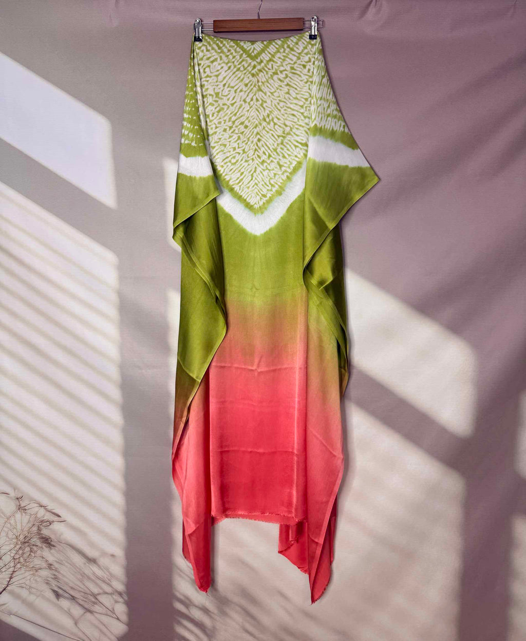 Shibori Modal Plain Multi Kaftan - Unstiched