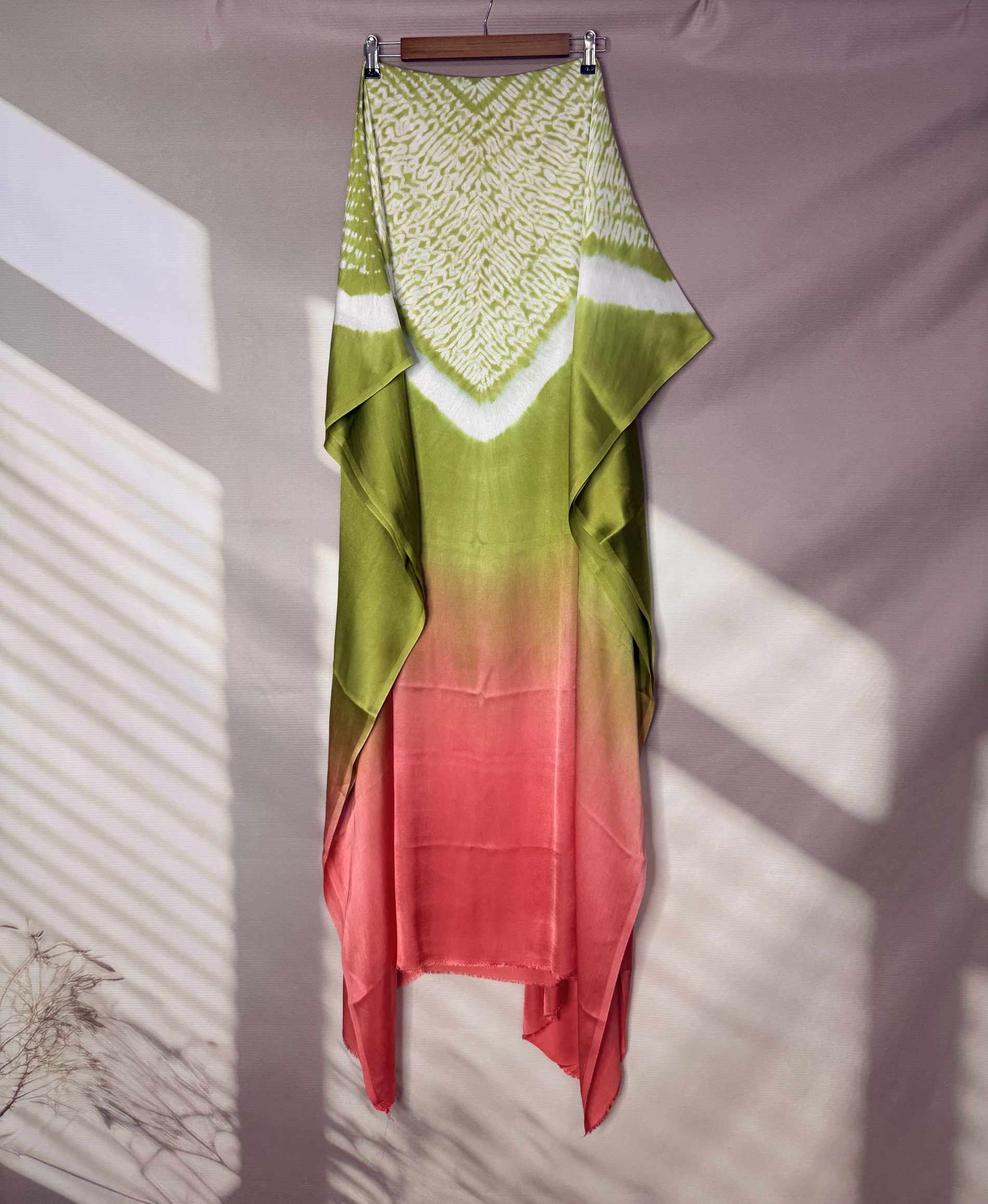 Shibori Modal Plain Multi Kaftan - Unstiched