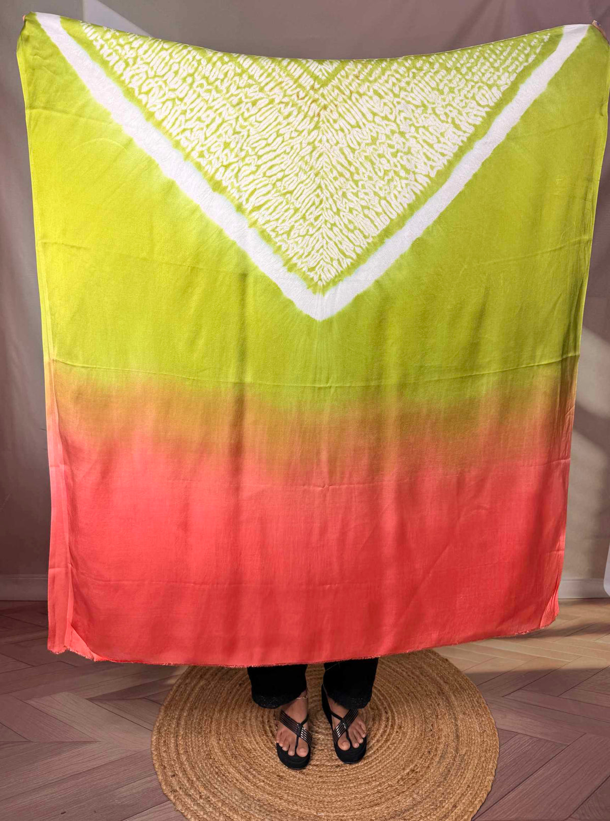Shibori Modal Plain Multi Kaftan - Unstiched
