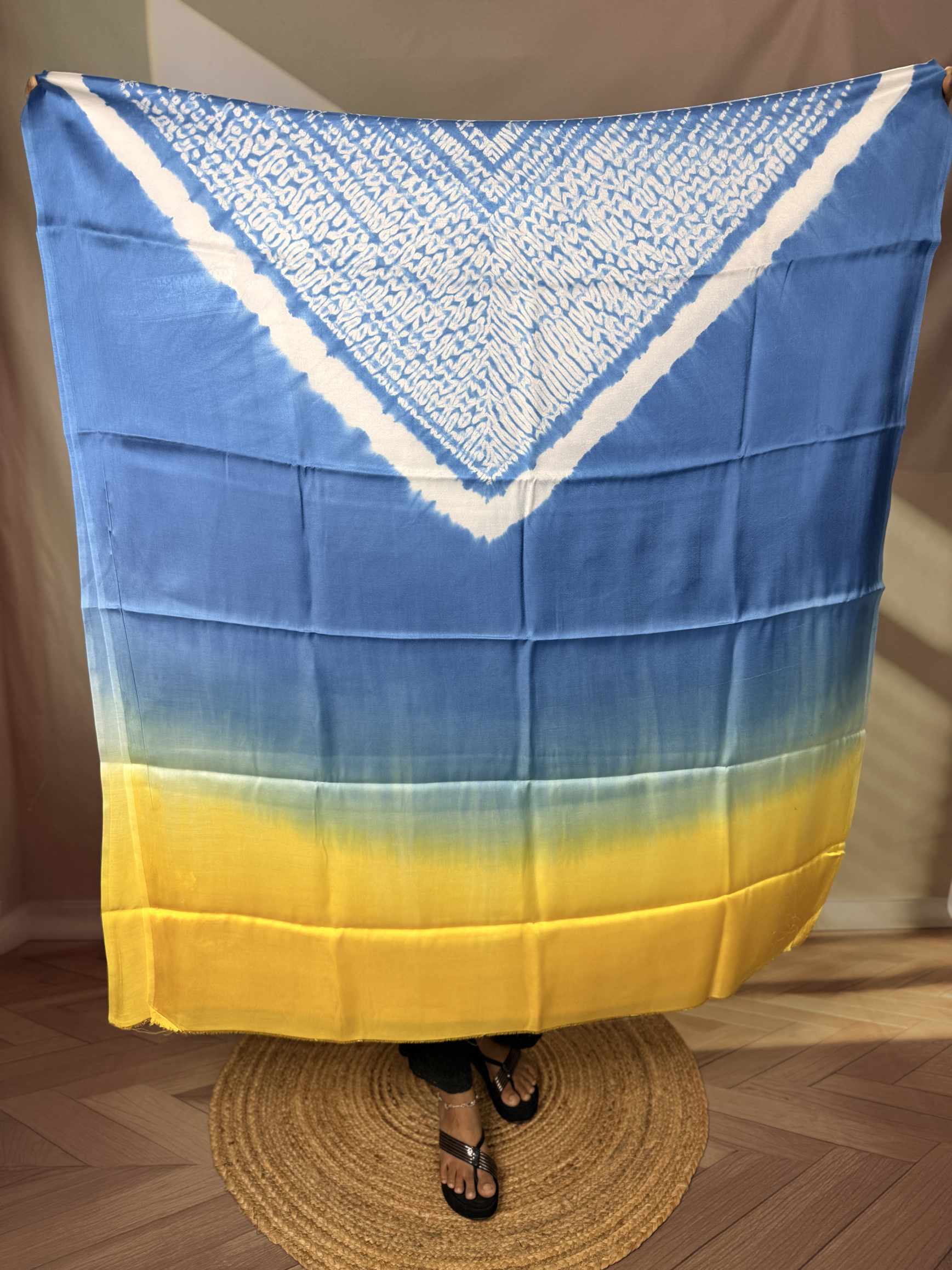 Shibori Modal Plain Multi Kaftan - Unstiched