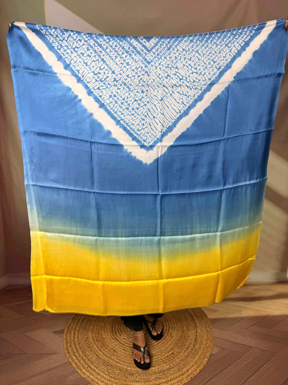 Shibori Modal Plain Multi Kaftan - Unstiched