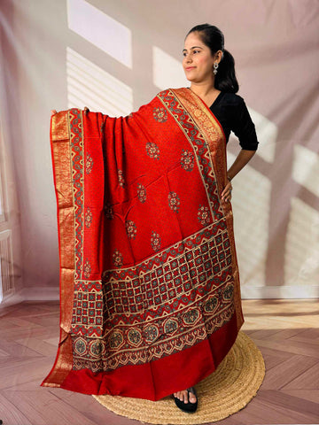 Ajarakh Dola Jari Dupatta
