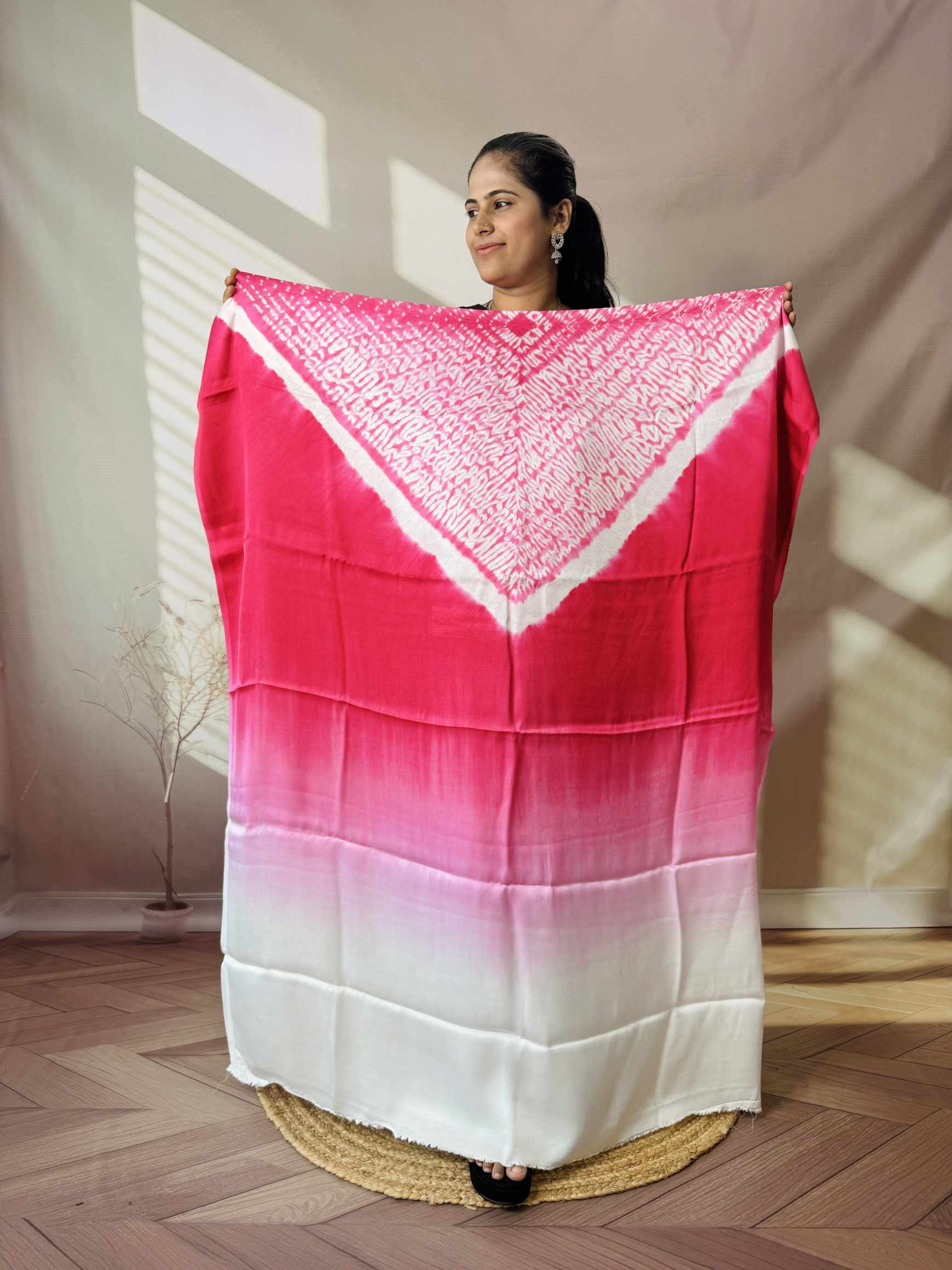 Shibori Modal Plain Multi Kaftan - Unstiched