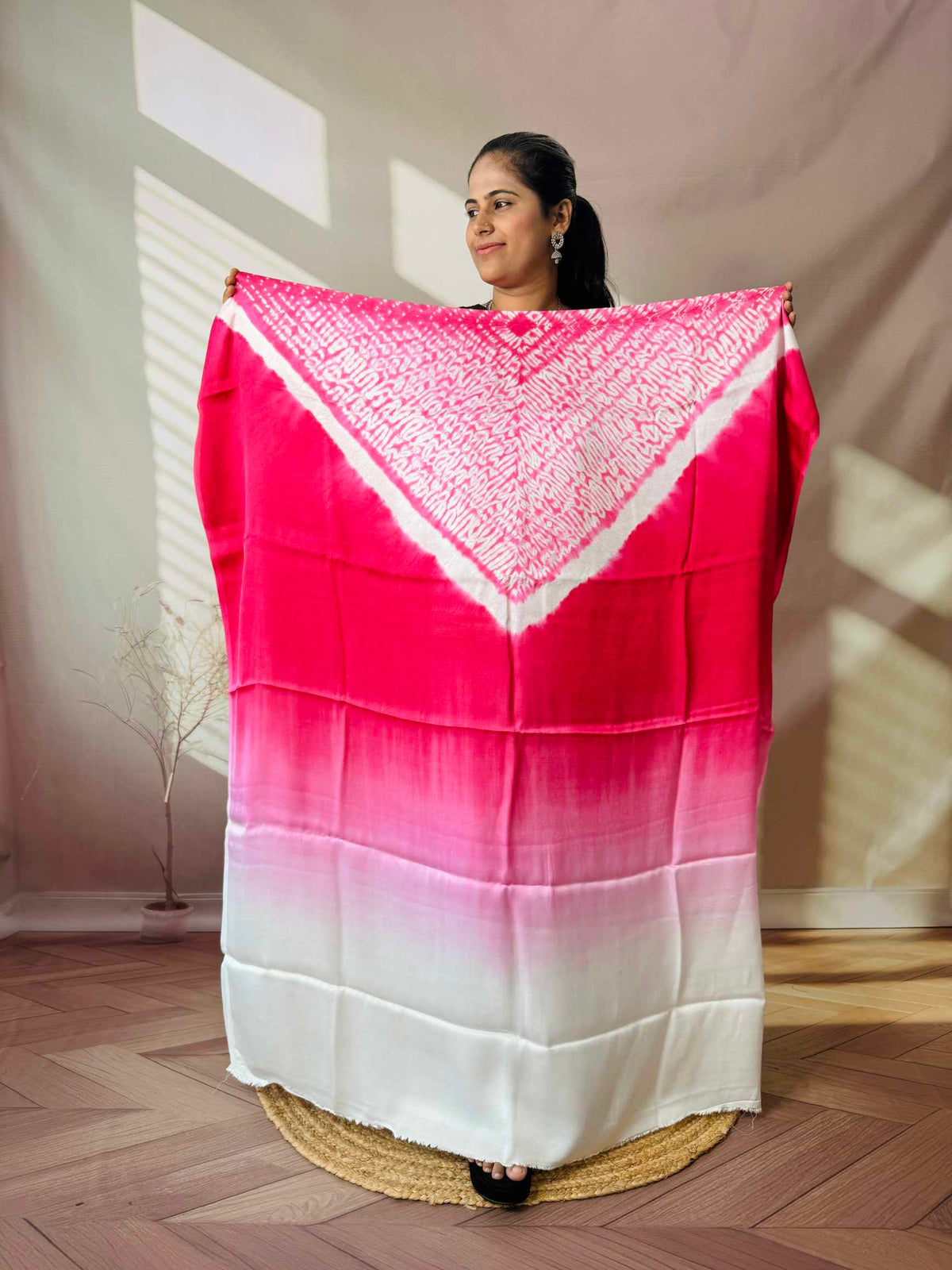 Shibori Modal Plain Multi Kaftan - Unstiched