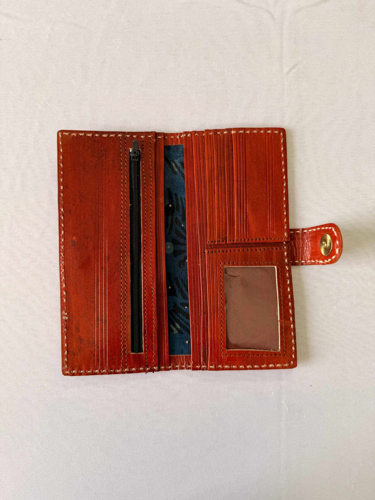 Brown Punching Flap Leather Wallet