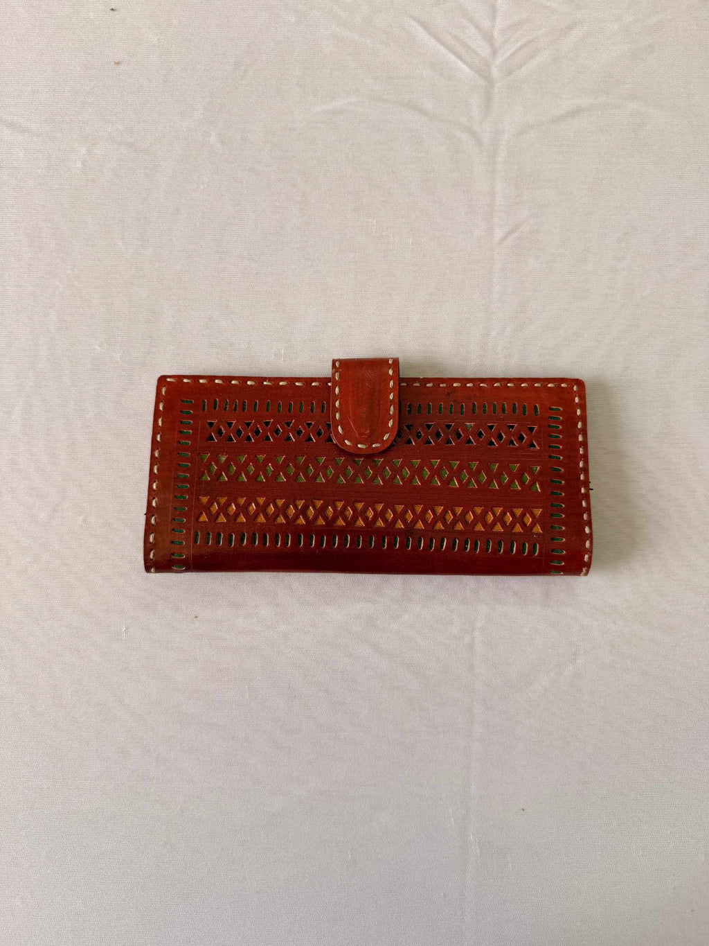 Brown Punching Flap Leather Wallet