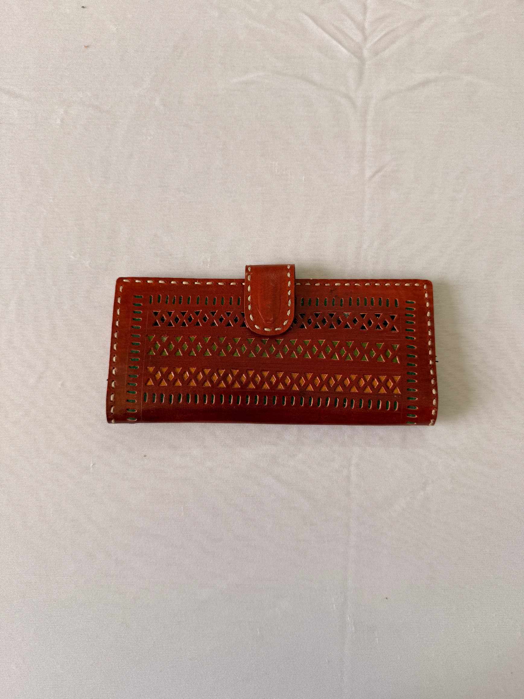 Brown Punching Flap Leather Wallet