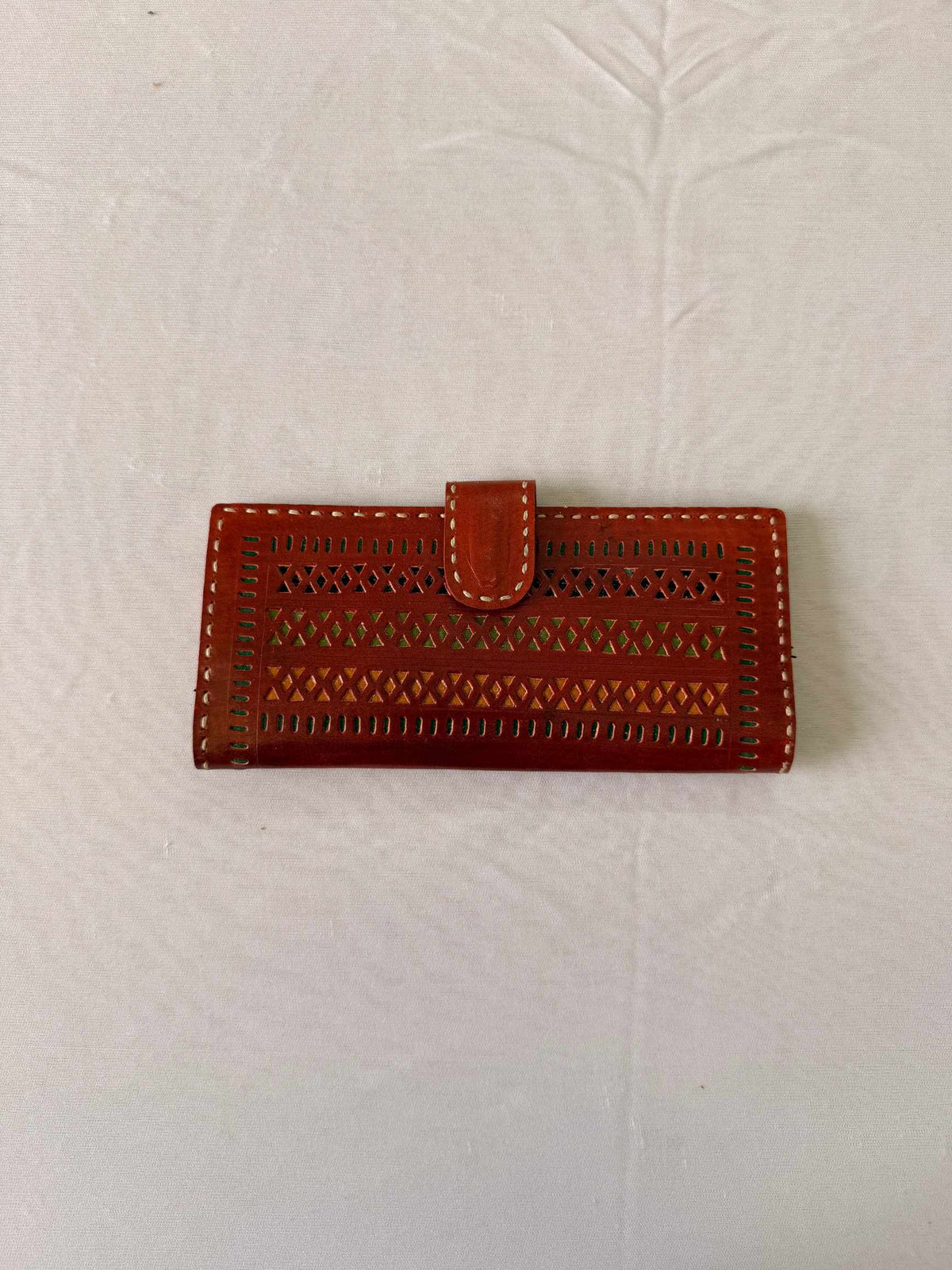Brown Punching Flap Leather Wallet