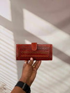Brown Punching Flap Leather Wallet