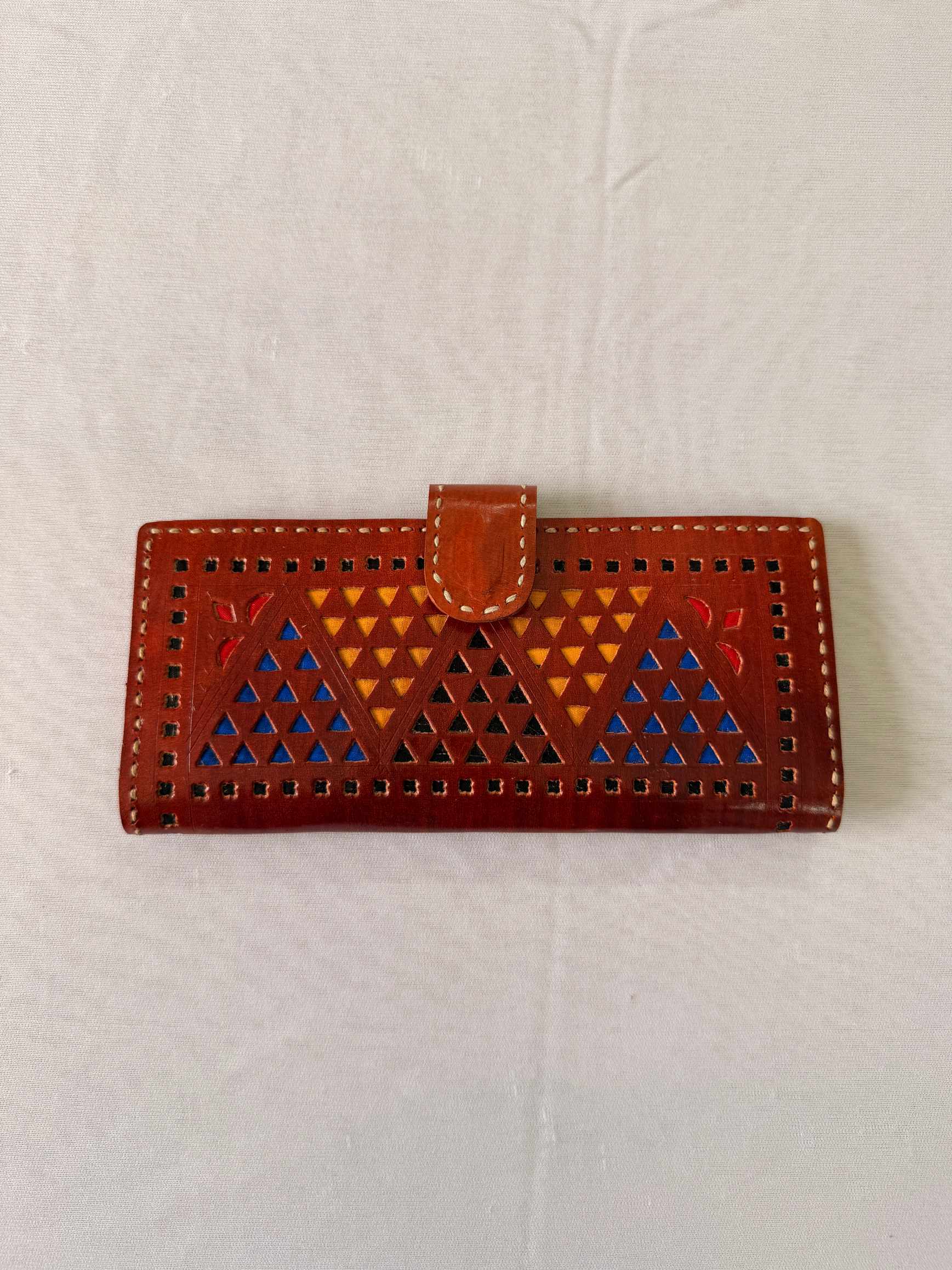 Brown Punching Flap Leather Wallet