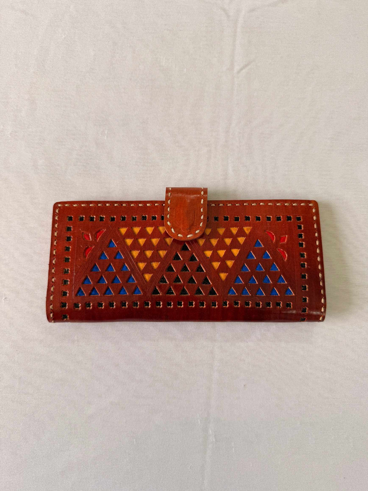 Brown Punching Flap Leather Wallet