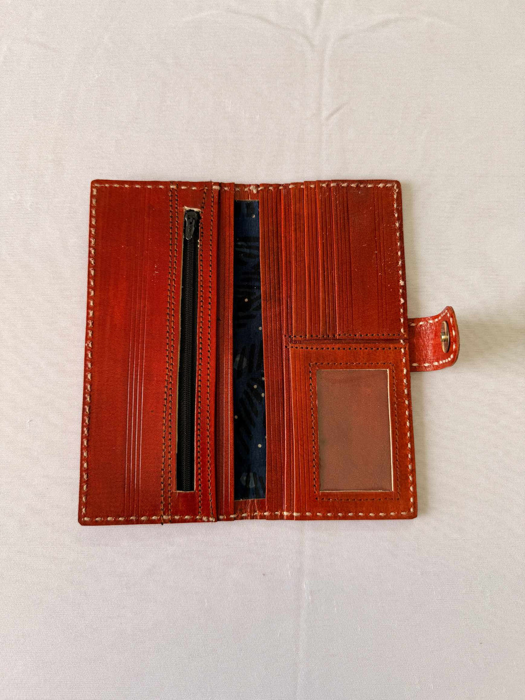 Brown Punching Flap Leather Wallet