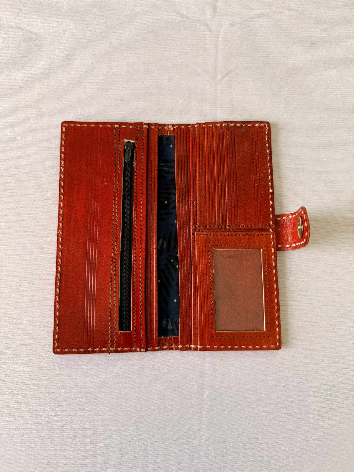 Brown Punching Flap Leather Wallet