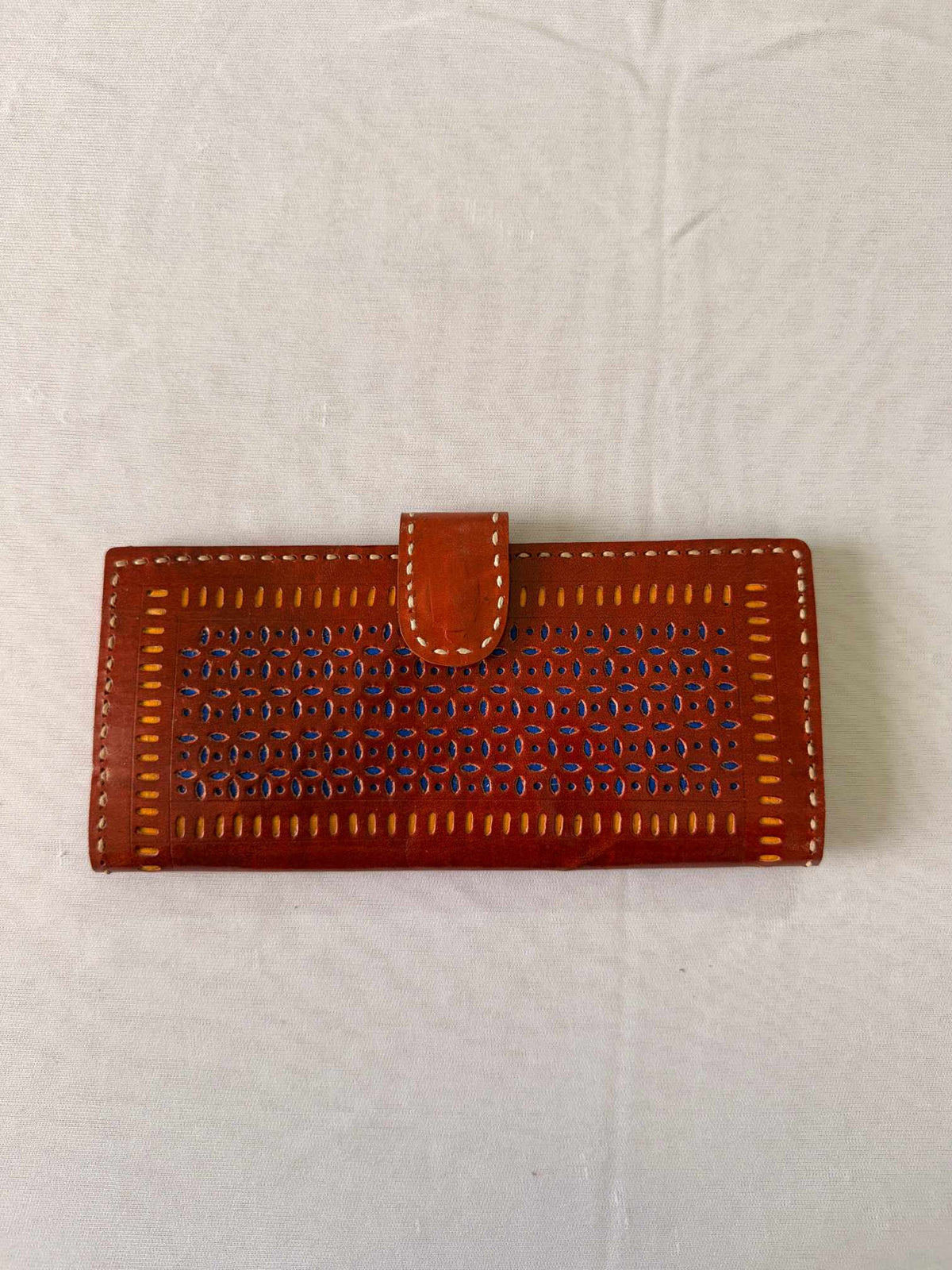 Brown Punching Flap Leather Wallet